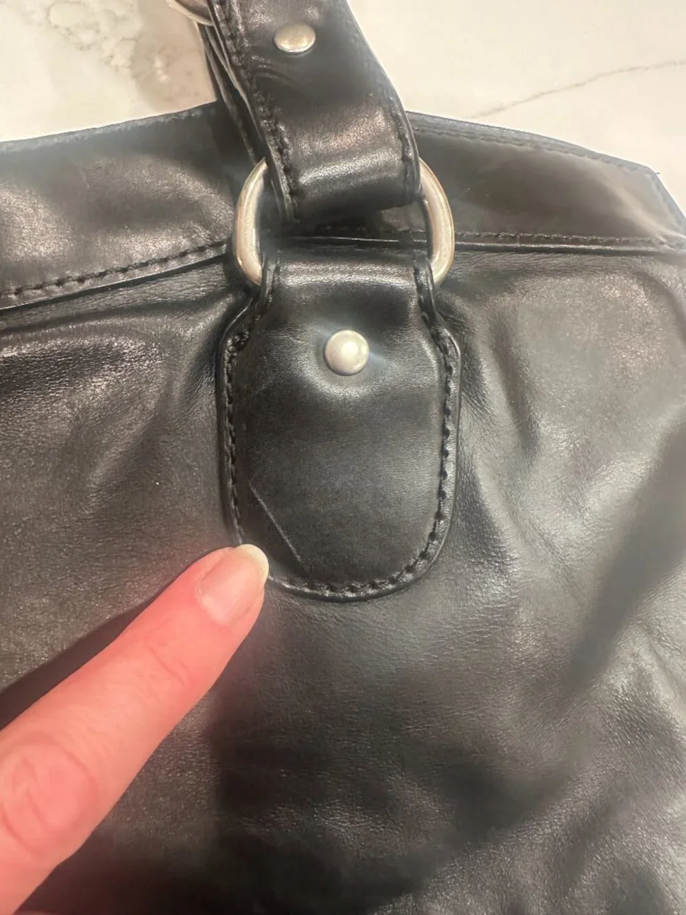 Club Monaco Black Leather Shoulder Bag
